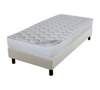 Matelas et sommier 90x190 Montana - Newkit - Soutien medium - Sommier démonté - Crème