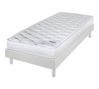 Matelas et sommier 90x190 Mousse - Marly - Soutien ferme - Sommier démonté - Blanc