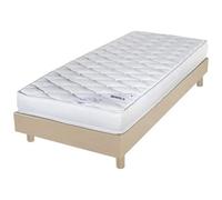 Matelas et sommier 90x190 Mousse - Marly - Soutien ferme - Sommier démonté - Chêne