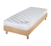 Matelas et sommier 90x190 Mousse - Marly - Soutien ferme - Sommier en kit - Chêne