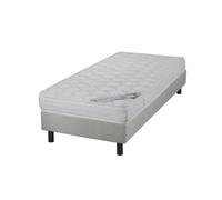 Matelas et sommier 90x190 Mousse - Newkit - Soutien medium - Sommier démonté - Lin