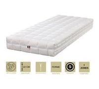 Matelas face été latex naturel 70 kg/m3 face hiver mémoire de forme 60 kg/m3 120x190 x 22 cm ferme + oreiller visco + alèse - déhoussable housse lavab G