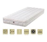 Matelas face été latex naturel 70 kg/m3 face hiver mémoire de forme 60 kg/m3 160x190 x 22 cm souple - déhoussable housse lavable - 7 zones de confort G