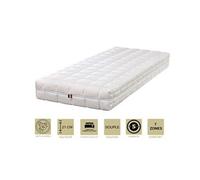 Matelas face latex 78 kg/m3 face mémoire de forme 62 kg/m3 160x190 x 21 cm souple + oreiller visco - spécial sommier electrique - déhoussable housse