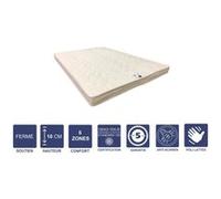 Matelas Ferme avec Latex Naturel Pour Canapé Lit + Alèse 160x200 x 10 cm + Oreiller Visco - 5 zones de Confort - Noyau Poli Lattex HR Dernière Génération - Très Respirant G