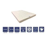 Matelas Ferme Mémoire de Forme + Alèse 80x190 x 10 cm - 5 zones de Confort - Noyau Poli Lattex HR Dernière Génération - Très Respirant G