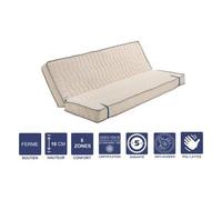 Matelas Ferme Pour tous Clic Clac 140x190 x 10 cm avec Latex Naturel sur Face Hiver - Découpe Assise 70 cm - 5 zones de Confort - Face été et Noyau Poli Lattex HR Dernière Génération - Très Respirant