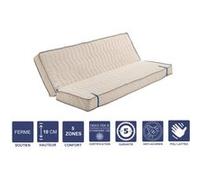 Matelas Ferme Pour tous Clic Clac + Alèse 140x190 x 10 cm avec Mémoire de Forme sur Face Hiver - Découpe Assise 70 cm - 5 zones de Confort - Face été et Noyau Poli Lattex HR Dernière Génération - Très