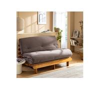 Matelas futon 140x190 cm en coton ferme tissu velours côtelé - - Marron Chocolat