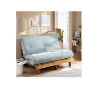 Matelas futon 90x190 cm latex ferme tissu velours côtelé Vert Céladon -