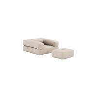Matelas futon et pouf 2 en 1 CUBE beige 90x190