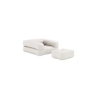 Matelas futon et pouf 2 en 1 CUBE écru 90x190