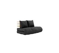 Matelas futon et tête de lit bois massif naturel SHIN SANO 140x200 anthracite - SHIN SANO