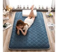 Matelas futon japonais - Lit de sol portable enroulable en coton, bleu interstellaire, 150 x 200 cm, idéal pour les invités et le canapé, tapis à ressorts confortable pour lit simple/double