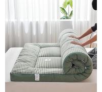 Matelas futon japonais pliable, tatami, matelas de camping portable, facile à ranger, tissu respirant pour canapé, matelas (vert, 100 x 200 cm)