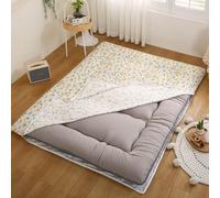 Matelas futon japonais traditionnel - 100 % coton - Double fermeture éclair - Lavable en machine - Housse de protection pour matelas tatami