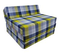 Matelas futon pliable NATALIA SPZOO - Mousse - 1 personne - Ferme - Bleu - 70x200 cm