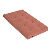 Matelas futon terracotta coeur en mousse à mémoire de forme 90x190 - Rouge terracotta - Garantie 5 ans - Terre de Nuit