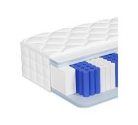 Matelas Hinonde matelas 140x190, 22 cm d'épaisseur, ressorts ensachés indépendants, système de confort à 7 zones, silencieux et anti-interférences
