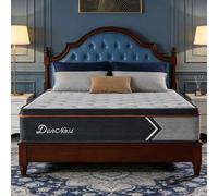 Matelas hybride DanoNasi 7 zones 90x200 cm, 26 cm d'épaisseur, fermeté moyenne H3, noyau à ressorts ensachés et mousse à mémoire de forme, ergonomique et ultra-respirant [Expérience Respirante Extrême