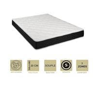 Matelas Latex 76 Kg/m3 + Mousse 35 Kg/m3 100x200 x 20 cm - Souple - 7 Zones de Confort - Hypoallergénique