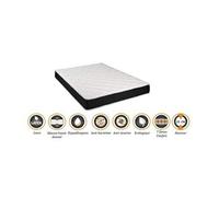 Matelas latex 76 kg/m3 + mousse 35 kg/m3 80x190 x 20 cm souple + oreiller visco + alèse 7 zones de confort - hypoallergénique