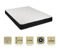 Matelas latex 76 kg/m3 + mousse 35 kg/m3 90x190 x 20 cm ferme + oreiller visco + alèse 7 zones de confort - hypoallergénique G