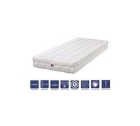 Matelas Latex Naturel 100x200 x 23 cm Ferme + Oreiller Visco + Alèse - Tissu 100% Coton - Déhoussable Housse Lavable - 7 Zones de Confort - Noyau