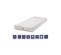 Matelas Latex Naturel 140x190 x 23 cm Très Ferme - Tissu 100% Coton - Spécial Sommier Electrique - Déhoussable Housse Lavable - 7 Zones de Confort -