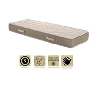 Matelas Latex Naturel 160x200 x 22 cm Très Ferme - Tissu 100% Coton - 5 Zones de Confort - Ame Poli Lattex HR Haute Densité - Hypoallergénique