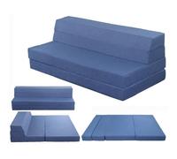 Matelas lit Fauteuil futon Pliable Pliant - Bleu - Mousse - 140x190cm