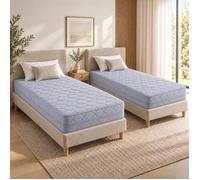 Matelas - LITERIE JULIEN - Lot de 2 - Latex Naturel 80 Kg/m3 - Mémoire de forme 60 Kg/m3 - 80x190 cm