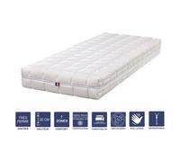 Matelas Mémoire de Forme 140x200 x 20 cm Très Ferme - Spécial Sommier Electrique - Déhoussable Housse Lavable - 7 Zones de Confort - Noyau Poli Lattex HR Dernière Génération - Très Respirant