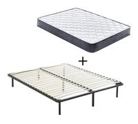 Matelas mémoire de forme 160x200x20cm + Sommier 160*200 - DEWINNER - Ressorts ensachés - Blanc