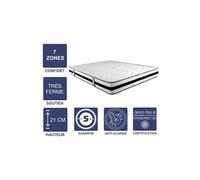 Matelas Mémoire de Forme 60 Kg/m3 + Alèse 120x200 x 21 cm Très Ferme + Oreiller Visco - 7 Zones de Confort - Noyau Aertech+ 35 Kg/m3 HR Dernière