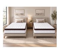 Matelas Mémoire de Forme - LITERIE JULIEN - Lot de 2 - 80x200 cm - Très Ferme - 7 Zones de Confort