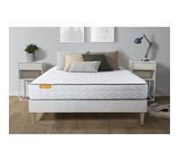 Matelas Memoire de forme + sommier kit blanc 160x200 Memo