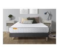 Matelas Memoire de forme + sommier kit gris 140x190 Memo