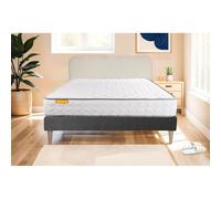 Matelas Memoire de forme + sommier kit gris 90x190 Memo