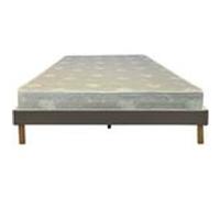Matelas Mina+Sommier Gregory gris 200x200x19,5cm-2 Faces : Souple et Très ferme-Tissu a l'Aloe Vera G