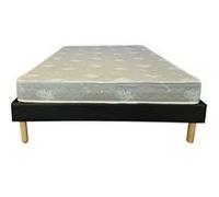 Matelas Mina+Sommier Gregory Noir 180x200x19,5cm-une Face Soutien Souple et une Face Soutien Ferme-Tissu a l'Aloe Vera G