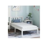 Matelas en mousse avec couche de noix de coco - vidaXL - 160x80x10,5 cm - Blanc - Mousse PU - Confort moyennement ferme