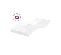 vidaXL Matelas en mousse 2 pcs blanc 80x200 cm 7 zones dureté 20 ILD