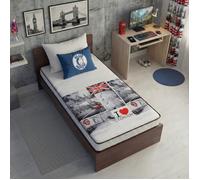 Matelas mousse 90x190 cm LONDON - Mousse profilée 5 zones de confort - Soutien ferme - epaisseur 15 cm - Fabriqué en Belgique