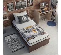 Matelas mousse 90x190 cm NEW YORK - Mousse profilée 5 zones de confort - Soutien ferme - epaisseur 15 cm - Fabriqué en Belgique