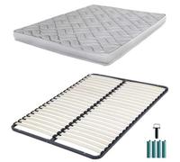 Matelas mousse + Sommier démonté 140x190 Melissa - Hauteur 13 cm - Soutien ferme