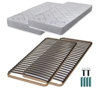 Matelas mousse + Sommier métal C224 2x90x200 Maryland - Hauteur 20 cm - Soutien ferme