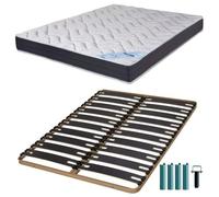 Matelas mousse + Sommier métal C310 160x200 Melior - Hauteur 20 cm - Soutien ferme