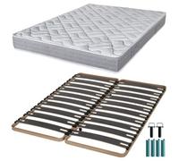 Matelas mousse + Sommier métal C310 2x90x190 Maryland - Hauteur 20 cm - Soutien ferme