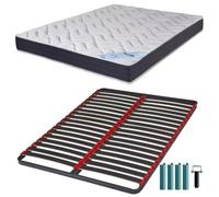 Matelas mousse + Sommier métal C39 120x190 Melior - Hauteur 20 cm - Soutien ferme